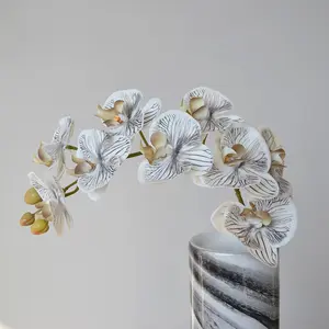 Direct Wholesale 7-9 Head Real Touch Latex Artificial Butterfly Orchid Phalaenopsis