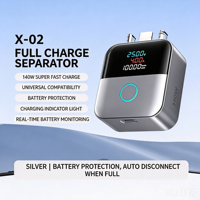 Adaptateur de charge rapide 140W Type C avec logo personnalisé, séparateur de charge, arrêt automatique et chargement sécurisé à ouverture rapide