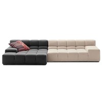Canapé modulaire minimaliste moderne en forme de L, capitonné en tissu, avec chaise longue, pour salon, hôtel, villa
