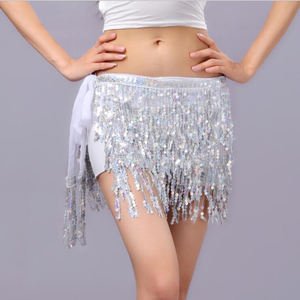 Bestseller Frauen Bauchtanz Rock Pailletten Fransen Wickel röcke Sparkly Hip Schal Rock Party Rave Kostüm - Product Image 4