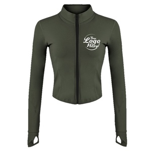 Veste de sport zippée pour femme, très extensible, respirante, avec trou pour le pouce, manches longues, grandes tailles, idéale pour l'entraînement – Nouveauté très demandée - Product Image 1