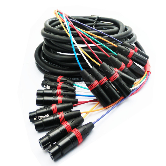 Manufacturer Audio De Y Power Snake Xlr Cable Male to Female Multi Microphone 4 8 12 16 Channels Roll Stage Box Cable