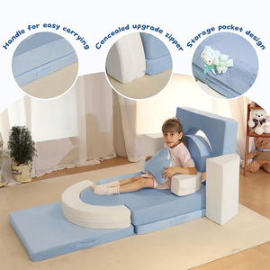 Canapé pouf compressible personnalisé en éponge avec accoudoirs pour enfant, tissu doux, rembourrage en mousse haute élasticité - Product Image 2