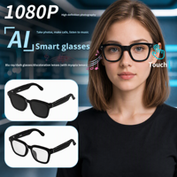 Lunettes Intelligentes IA avec Photographie HD 1080P, Contrôle Tactile, Verres Multiples Optionnels, Prise en Charge des Verres pour Myopie, Appels et Lecture Musicale