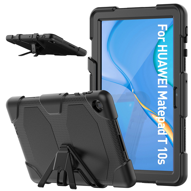 Full Body Protection Tablet Case for Huawei MatePad T10 9.7 Inch/T10s 10.1 Inch Built-in Screen Protector + Kickstand Cover