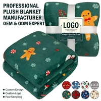 Couverture de jet de flanelle imprimée de pain d'épice de Noël de jet de cabane d'hiver chaude en peluche douce