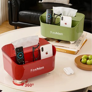Fashion Tissue <b>Box</b> With Organizer 360 Degree Rotatable For Living Room Coffee Table Storage - Product Image 1