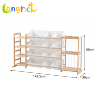 Étagère de rangement pour jouets moderne à 5 niveaux, écologique, hauteur réglable, mobile, en plastique, pour salon, salle de bain, bébé