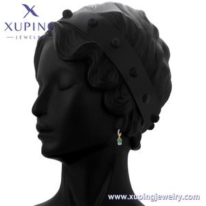X001020368 Gioielli XUPING <span class=keywords><strong>Orecchini</strong></span> a Cerchio con Ciondolo a Forma di Pianta <span class=keywords><strong>Cactus</strong></span> Placcati in Oro 18K per Donna - Product Image 4