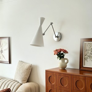 Applique murale LED, lampe murale intérieure moderne, luminaire en métal blanc réglable pour salon, chambre, hôtel, villa - Product Image 3