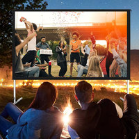 Écran de projection extérieur en polyester blanc de 100 pouces, support 16:9 4K Ultra HD 3D, pliage rapide, cinéma portable