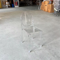 Chaise fantôme acrylique rose transparente pour enfants empilant une chaise en plastique transparent pour les fêtes de mariage
