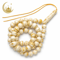 Chapelet islamique 66 perles imitation ambre russe, Tasbih, Misbaha, Chapelet de prière musulman