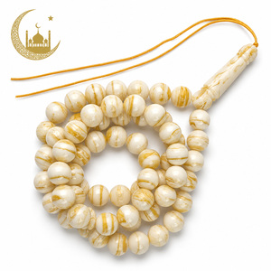 Rosario Islamico 66 Perle, Imitazione Ambra Russa, Tasbin, Misbaha Musulmana - Product Image 1