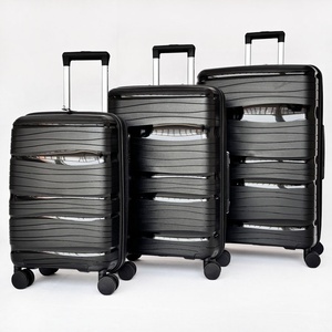 Ensemble de 3 valises rigides en plastique léger à roulettes avec trousse de toilette, anti-casse, en PP, bagages cabine - Product Image 6