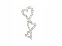 Élégant collier avec pendentif en forme de 3 cœurs connectés, serti de cristaux, collier en forme de cœur pour femmes, à porter tous les jours, accessoire de bijouterie fine