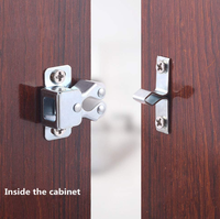 Loquet miniature en acier galvanisé, loquet automatique à ressort, loquet à pousser pour panneau d'accès et armoire