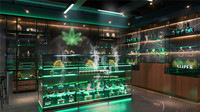 Vitrine de présentation en bois sur mesure pour tabac et produits de vape, meuble de dispensaire médical, comptoir de magasin de fumeurs avec vitrine en verre