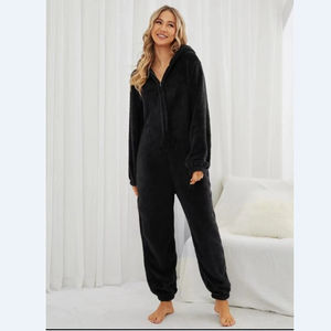 2023 mode une pièce polaire vêtements de nuit ensemble grande taille capuche ensembles pyjamas pour femmes adultes pour l'hiver chaud pyjamas femmes S-5XL - Product Image 4