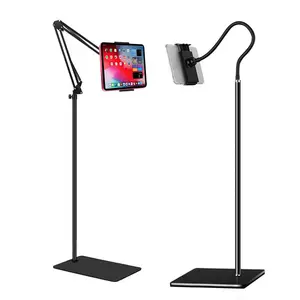 Universal Lazy Phone Holder Clamp Mount Adjustable Tablet Floor Stand for iPad Pro iPhone Samsung Tab Kindle