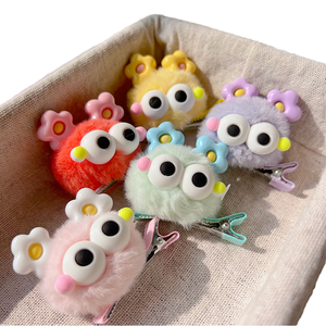 Divertente e soffice molletta per capelli a sfera per bambini con fiocco grande per animali forcine per capelli semplici accessori per capelli a becco d'anatra - Product Image 1