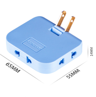 Adaptateur de prise murale rotatif portable 3-en-1 durable avec deux ports USB, économiseur d'espace, chargeur répartiteur d'alimentation pliable à 180 degrés