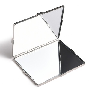 Luxury Design Zinc Alloy Metal Fashion Customized Compact Portable Silver Handheld <b>Mirror</b> - Product Image 5