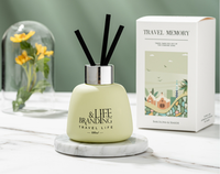 Diffuseur à bâtonnets sans alcool, écologique, longue durée, de qualité supérieure, 100 ml, avec huile parfumée et bâtonnets en coton à la fleur de gypsophile préservée
