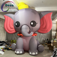 Éléphant gonflable géant mignon avec nœud pour la décoration de fêtes d'enfants, événements commerciaux, présentoirs et spectacles