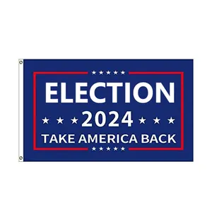 100D poliester dua sisi grosir luar ruangan dalam ruangan kustom pemilihan presiden 2024 bawa Amerika kembali 3x5FT pilih bendera