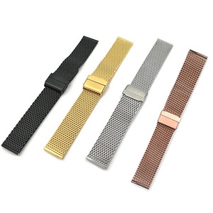 Correa de cadena de reloj milanesa de acero inoxidable de 22mm de grosor para hombre, reloj de malla de tiburón sólido - Product Image 6