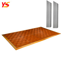 Piste de danse portable la plus vendue, 1,2 m x 1,2 m, classique, simple, avec bordure en aluminium et télécommande, pour décoration de mariage et de fête
