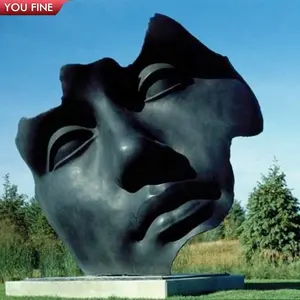 Modern sanat Igor Mitoraj bronz heykel soyut yüz heykeli