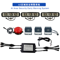 Système d'avertissement par caméra pour chariot élévateur intelligent à LED avec détection humaine et double alarme, lumière de ligne LED rouge et bleue et alerte vocale