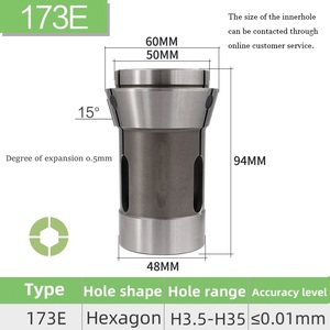 Hình lục giác lỗ din6343 F48 173e <span class=keywords><strong>miyano</strong></span> CNC <span class=keywords><strong>Lathe</strong></span> phía trước đẩy Collet mùa xuân thép độ chính xác cao <span class=keywords><strong>Chuck</strong></span> - Product Image 1