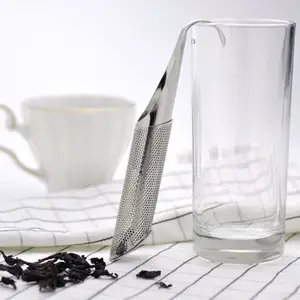 TEA04 Stainless Steel Tea Infusers Tobacco Pipe Spices Herbs Filter Strainer with Hanging Hook Handle Fine Diffuser Pipe Holes