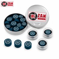 Punta de taco de billar Zan de 14 mm de piel de cerdo en capas, suave, media o dura, para billar, venta al por mayor, suministro para clubes OEM