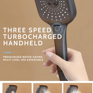 Mitigeur de douche à pluie en laiton chromé à double poignée, barre coulissante, finition gris anthracite doux, valve en céramique polie, multifonctionnel, pressurisé et à débit contrôlé - Product Image 6