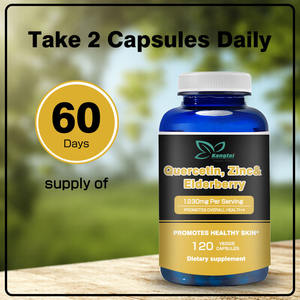 Personnalisation en usine Supplément de quercétine Capsules de zinc et de sureau 1230 mg Non <span class=keywords><strong>GNO</strong></span> Favorise une peau saine Supplément quotidien - Product Image 3