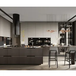 New Design Melamine Kitchen Cabinet Modern Wooden Kitchen Cabinets - Product Image 1