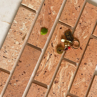 Mosaïque de travertin beige naturel pour murs d'accentuation de bar, façades de magasins et revêtements muraux