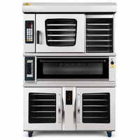 Industriële zware-duty commerciële elektrische bakoven met automatische convectieventilator en gistruimte, van roestvrij staal, gebouwd voor duurzaamheid.