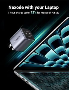 شاحن حائط <span class=keywords><strong>Ugreen</strong></span> بقوة 45 واط USB-C بمنفذين قابل للطي مع شحن فائق السرعة وحماية من الدوائر القصيرة مصنوع من مادة البولي كربونات - Product Image 5