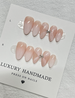 10 pièces de faux ongles à presser faits main, couleur naturelle, forme ballerine cercueil, en gel PMMA peint à la main, personnalisables, pour usage sur les doigts, vente en gros