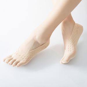 Chaussettes à cinq doigts pour femmes, mode printemps, été et automne, chaussettes courtes pour femmes et dames, chaussettes bateau en coton à 5 doigts - Product Image 2