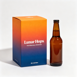 Caja de Papel Plegable de Lujo con Logotipo Personalizado en Lámina Dorada, Grabado en Relieve, Presentación de Cerveza <span class=keywords><strong>Artesanal</strong></span> Aromática Hoppy <span class=keywords><strong>IPA</strong></span> - Product Image 1
