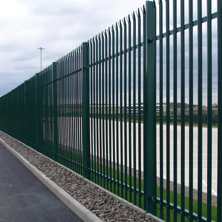 Pagar palisade tipe w palisade Eropa pagar baja galvanis celup panel pagar hitam Eropa