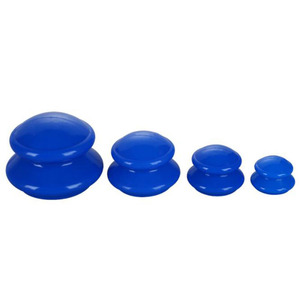 Silicone Cupping Therapy <b>Set</b> 4 Cups Blue Health <b>Massage</b> Kit - Product Image 5