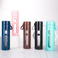 Bouteille en verre à Double paroi de séparation d'eau, avec filtre en acier inoxydable, préparation de thé, Logo personnalisé, ml
