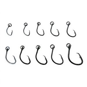 ORIGIN mutsu cercle <span class=keywords><strong>crochet</strong></span> avec anneau noir en acier à haute teneur en carbone barbelé <span class=keywords><strong>crochet</strong></span> eau <span class=keywords><strong>de</strong></span> mer poulpe cercle pêche mer crochets - Product Image 3